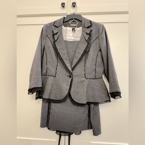 White House Black Market Black and White Polkadot Suit Set